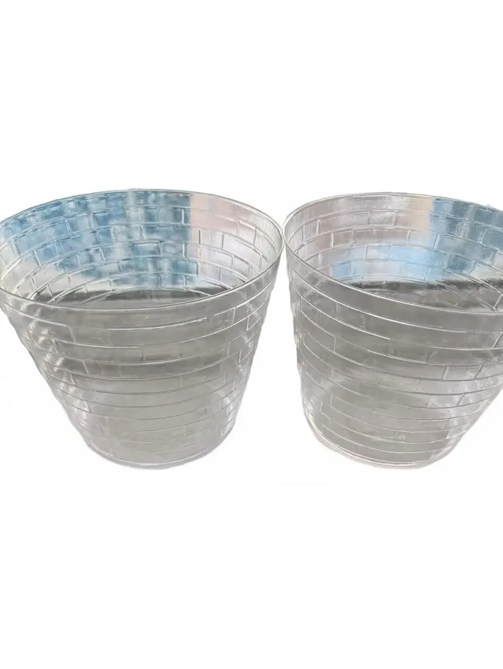 Pair Of 2 Vintage Longaberger Deep Round Basket Liner Plastic Insert #41424